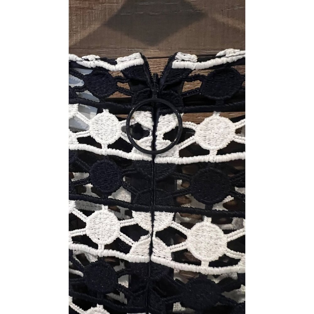 Akris punto Striped Guipure Lace Maxi Dress size 8 - Picture 9 of 13